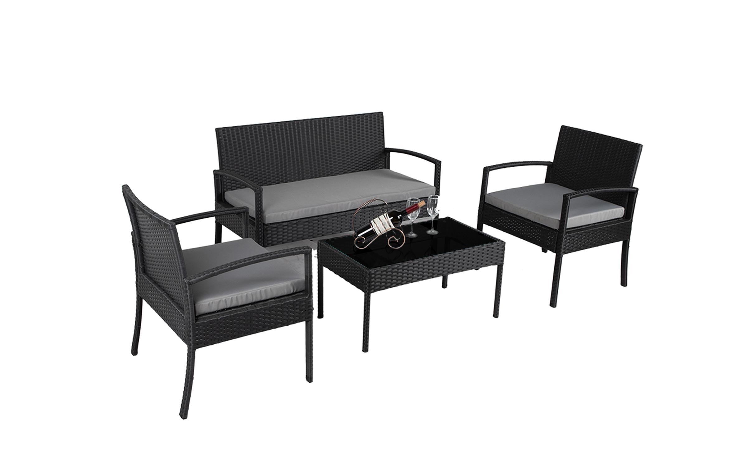 Set masa + scaune Taro II, negru + gri  1